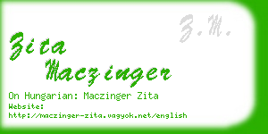 zita maczinger business card